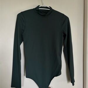 Abercrombie & Fitch Forest Green Mock Neck Bodysuit